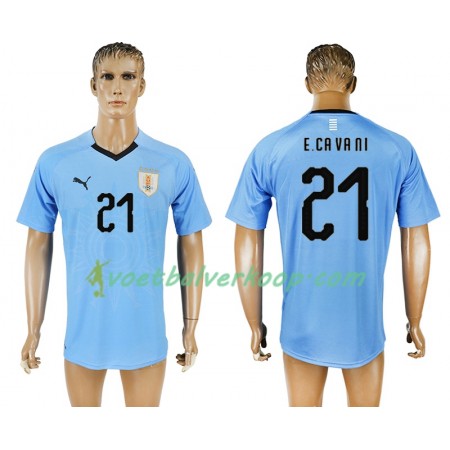 Uruguay Edinson Cavani 21 Thuisshirt WK voetbal 2018