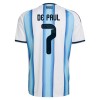Argentinië De Paul 7 Kind Thuistenue WK Voetbal 2026