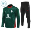 AC Milan Kind Trainings Sweatshirt Pak 2025-26 Kwart-Zip Groene AC Milan Kind Trainings Sweatshirt Pak 2025-26 Kwart-Zip Groene