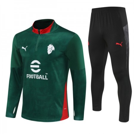 AC Milan Trainings Sweatshirt Pak 2025-26 Kwart-Zip Groene AC Milan Trainings Sweatshirt Pak 2025-26 Kwart-Zip Groene