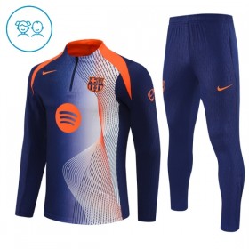 FC Barcelona Kind Trainings Sweatshirt Pak 2025-26 Kwart-Zip Blauwe