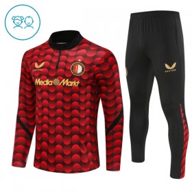 Feyenoord Rotterdam Kind Trainings Sweatshirt Pak 2025-26 Kwart-Zip Rode