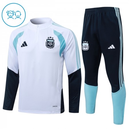 Argentinië Kind Trainings Sweatshirt Pak 2026-27 Kwart-Zip Witte Argentinië Kind Trainings Sweatshirt Pak 2026-27 Kwart-Zip Witte