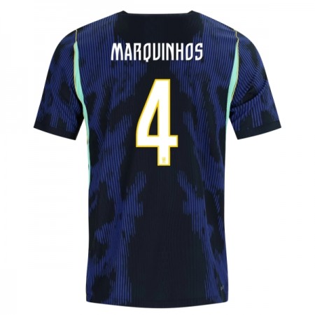 Brazilië Marquinhos 4 Uitshirt WK Voetbal 2026 Brazilië Marquinhos 4 Uitshirt WK Voetbal 2026
