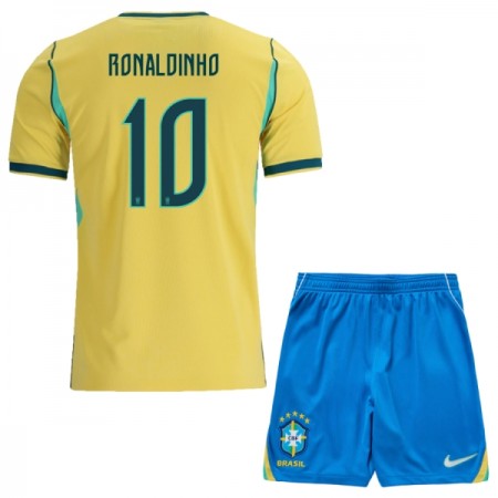 Brazilië Ronaldinho 10 Kind Thuistenue WK Voetbal 2026 Brazilië Ronaldinho 10 Kind Thuistenue WK Voetbal 2026