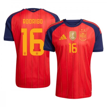 Spanje 2 Stars Rodrigo 16 Thuisshirt WK Voetbal 2026 Spanje 2 Stars Rodrigo 16 Thuisshirt WK Voetbal 2026