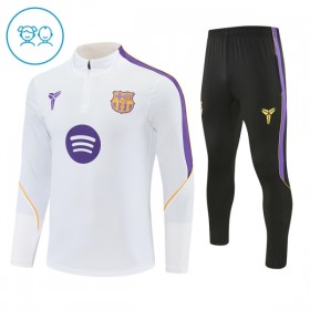 Barcelona Kind Trainings Sweatshirt Pak 2026-27 Kwart-Zip Witte