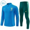 Brazilië Kind Trainings Sweatshirt Pak 2026-27 Kwart-Zip Blauwe