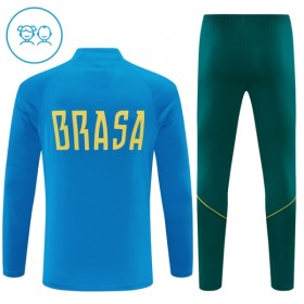 Brazilië Kind Trainings Sweatshirt Pak 2026-27 Kwart-Zip Blauwe
