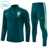 Brazilië Kind Trainings Sweatshirt Pak 2026-27 Kwart-Zip Groene
