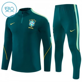 Brazilië Kind Trainings Sweatshirt Pak 2026-27 Kwart-Zip Groene