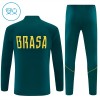 Brazilië Kind Trainings Sweatshirt Pak 2026-27 Kwart-Zip Groene
