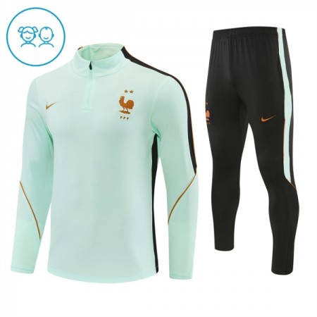Frankrijk Kind Trainings Sweatshirt Pak 2026-27 Kwart-Zip Witte Frankrijk Kind Trainings Sweatshirt Pak 2026-27 Kwart-Zip Witte