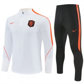 Nederland Trainings Sweatshirt Pak 2026-27 Kwart-Zip Witte