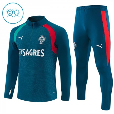Portugal Kind Trainings Sweatshirt Pak 2026-27 Kwart-Zip Blauwe
