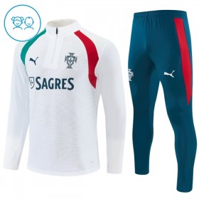 Portugal Kind Trainings Sweatshirt Pak 2026-27 Kwart-Zip Witte