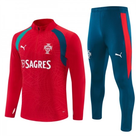 Portugal Trainings Sweatshirt Pak 2026-27 Kwart-Zip Rode Portugal Trainings Sweatshirt Pak 2026-27 Kwart-Zip Rode