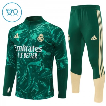 Real Madrid Kind Trainings Sweatshirt Pak 2026-27 Kwart-Zip Groene Real Madrid Kind Trainings Sweatshirt Pak 2026-27 Kwart-Zip Groene