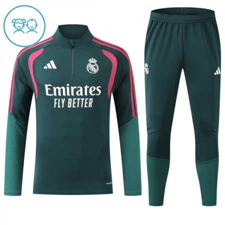 Real Madrid Kind Trainings Sweatshirt Pak 2026-27 Kwart-Zip Groene Real Madrid Kind Trainings Sweatshirt Pak 2026-27 Kwart-Zip Groene