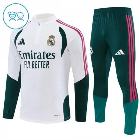 Real Madrid Kind Trainings Sweatshirt Pak 2026-27 Kwart-Zip Witte Real Madrid Kind Trainings Sweatshirt Pak 2026-27 Kwart-Zip Witte