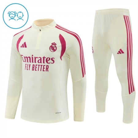 Real Madrid Kind Trainings Sweatshirt Pak 2026-27 Kwart-Zip Witte Real Madrid Kind Trainings Sweatshirt Pak 2026-27 Kwart-Zip Witte