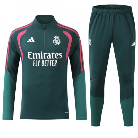 Real Madrid Trainings Sweatshirt Pak 2026-27 Kwart-Zip Groene Real Madrid Trainings Sweatshirt Pak 2026-27 Kwart-Zip Groene